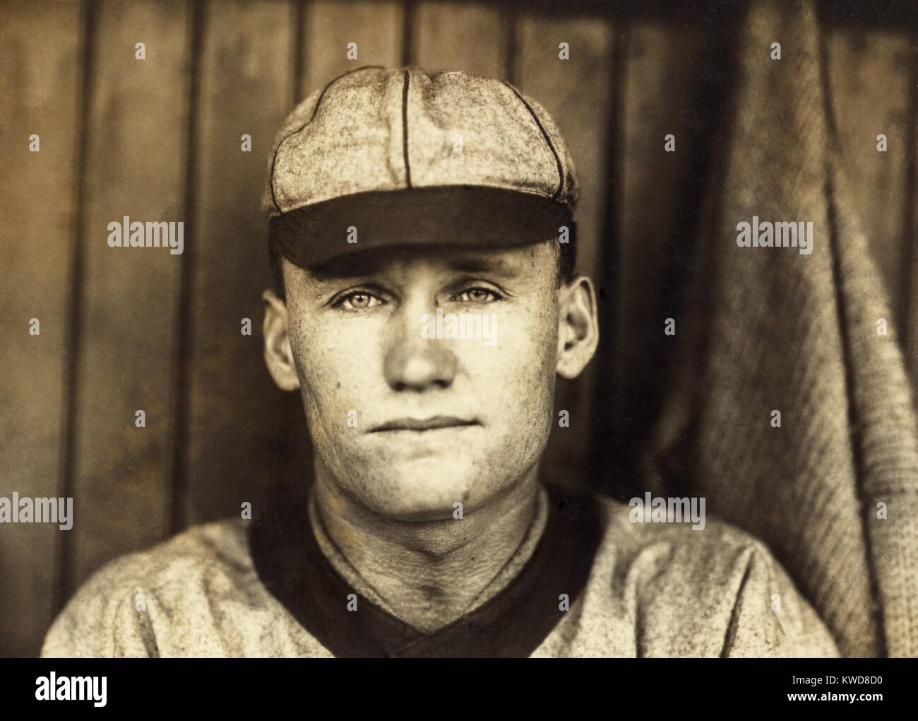 Walter Johnson in 1911. He signed with the Washington Senators in July 1907 at the age of nineteen and became a great Major League pitcher during his long career through the 1920s. (BSLOC 2015 17 32) Stock Photo