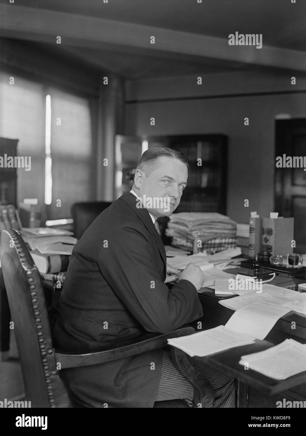 William J. Donovan as Assistant Attorney General, March 19, 1925. He was appointed to the Antitrust Division by President Calvin Coolidge. He is best known for his World War 2 leadership of Office of Strategic Services (OSS), the precursor to the Central Intelligence Agency (CIA). (BSLOC 2015 16 108) Stock Photo