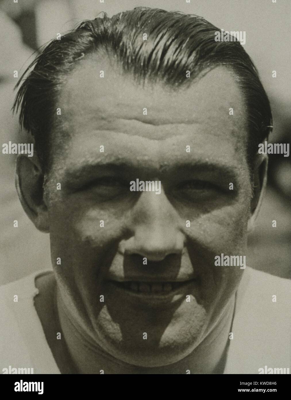 Boxer Jack Sharkey in 1930. He won the American Heavyweight title in Sept. 1929 in a fight with Tommy Loughran. He would lose it on June 12, 1930 in a bout with Max Schmeling. (BSLOC 2015 17 80) Stock Photo