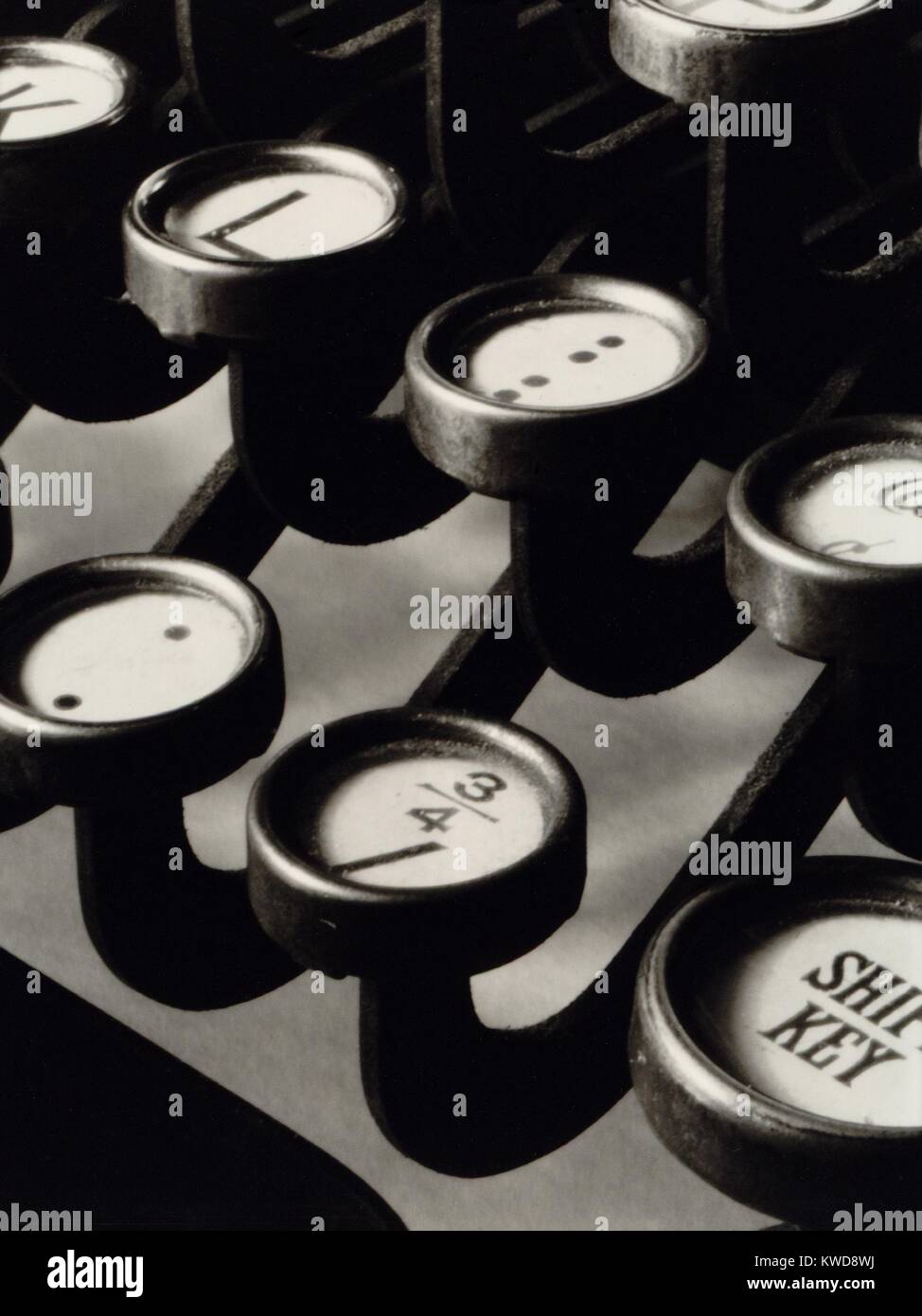 Close up photograph of keys of a manual typewriter, by Ralph Steiner, 1921 (BSLOC 2016 8 136) Stock Photo