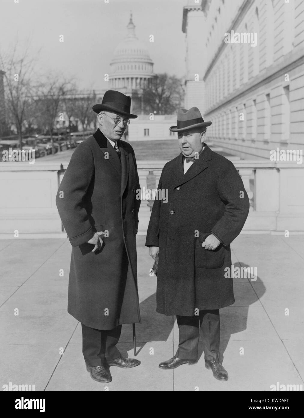 Asst. Treasury Sec. Lincoln Andrews and the Commissioner of Prohibition, Roy Hayne. When Andrews succeeded Hayne in 1925, he reorganized the Bureau of Prohibition and laid off many agents, including the funny and famous Izzy Einstein and Moe Smith of New (BSLOC 2016 8 71) Stock Photo