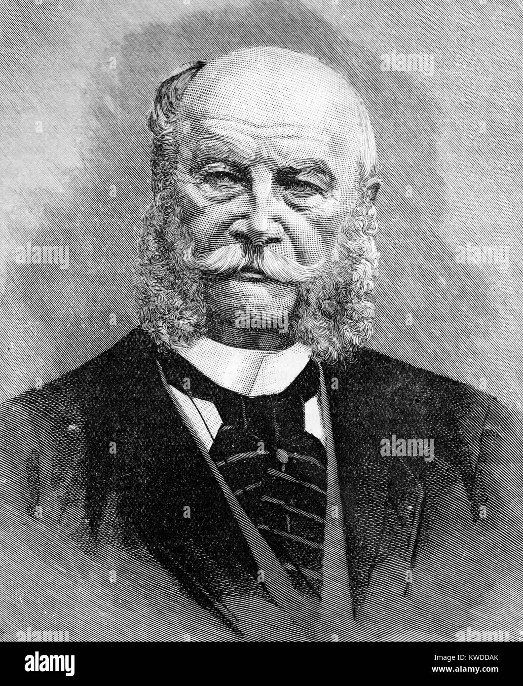 Portrait of Wilhelm Friedrich Ludwig von Hohenzollern (1797-1888), Wilhelm I, Emperor of Germany 1871-1888 Stock Photo