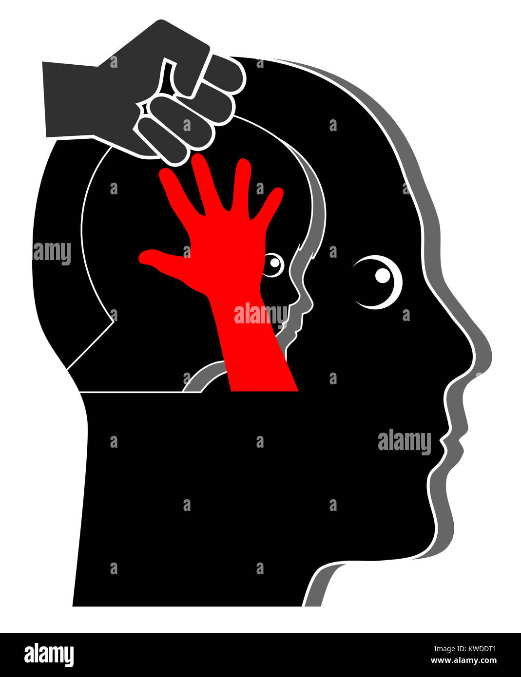 The effects of physical and emotional pain in early childhood Stock ...