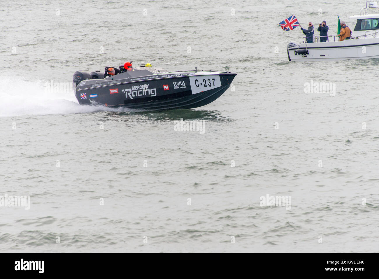 Power boat race Exmouth Devon Stock Photo