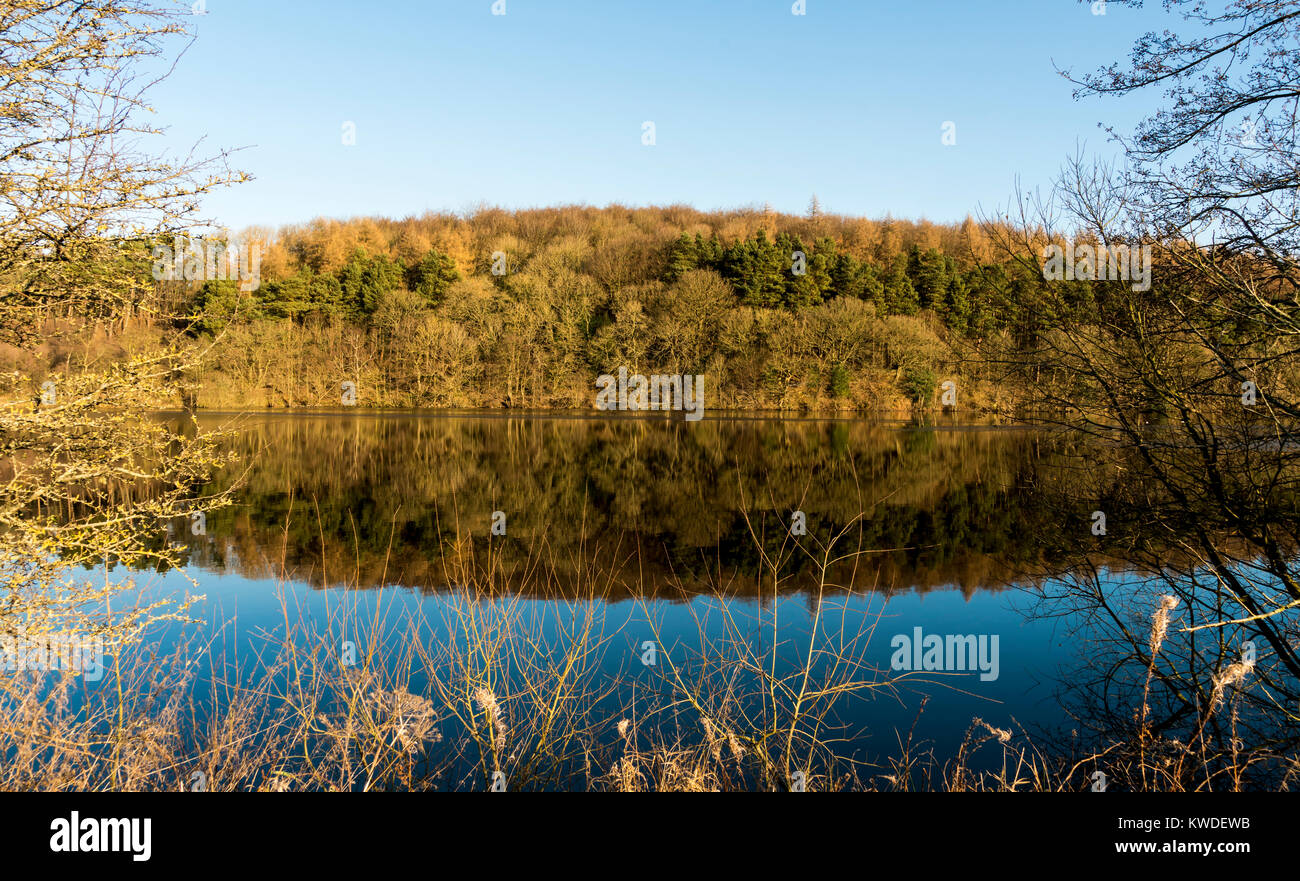 Mid winter at Fewston Reservoir, near Harrogate, North Yorkshire, UK Stock Photo