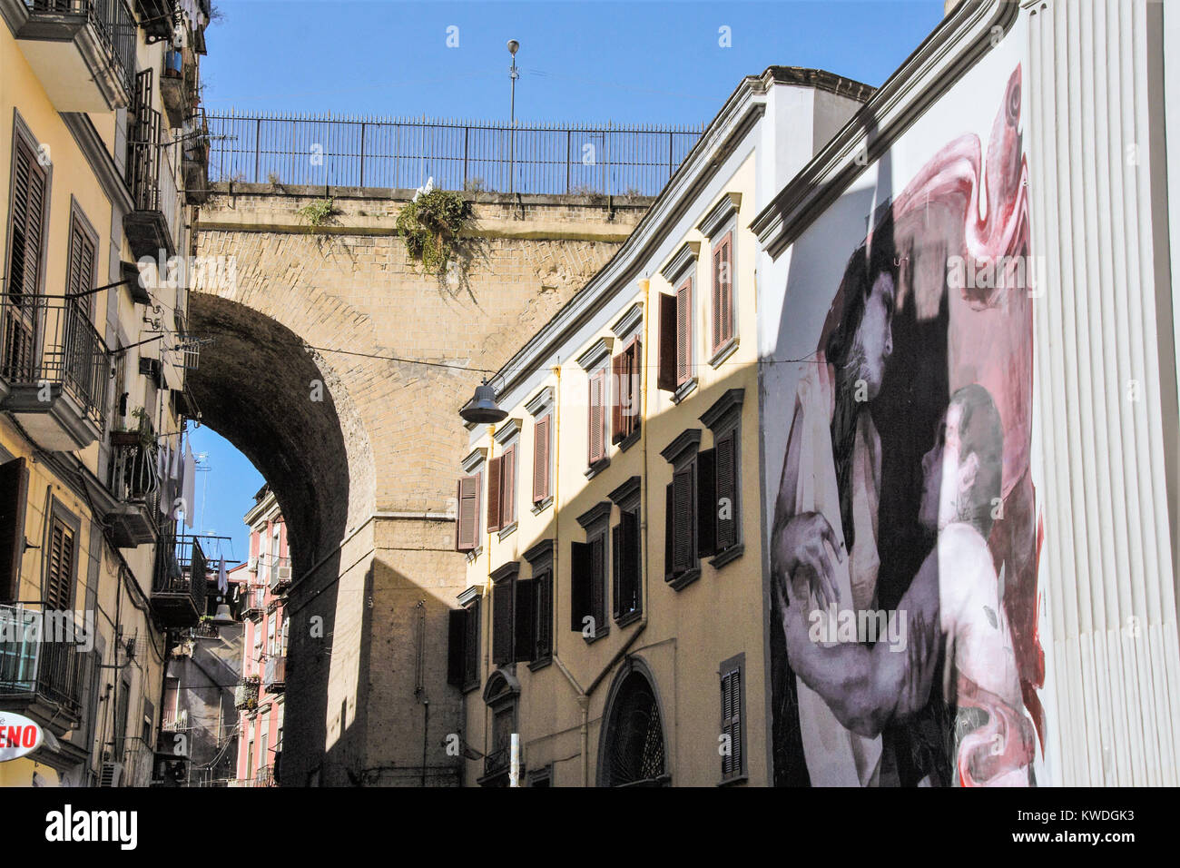 At NAPLES - ITALY - ON 10/16/2013 -  Sanità square in the old center of Naples, Italy Stock Photo