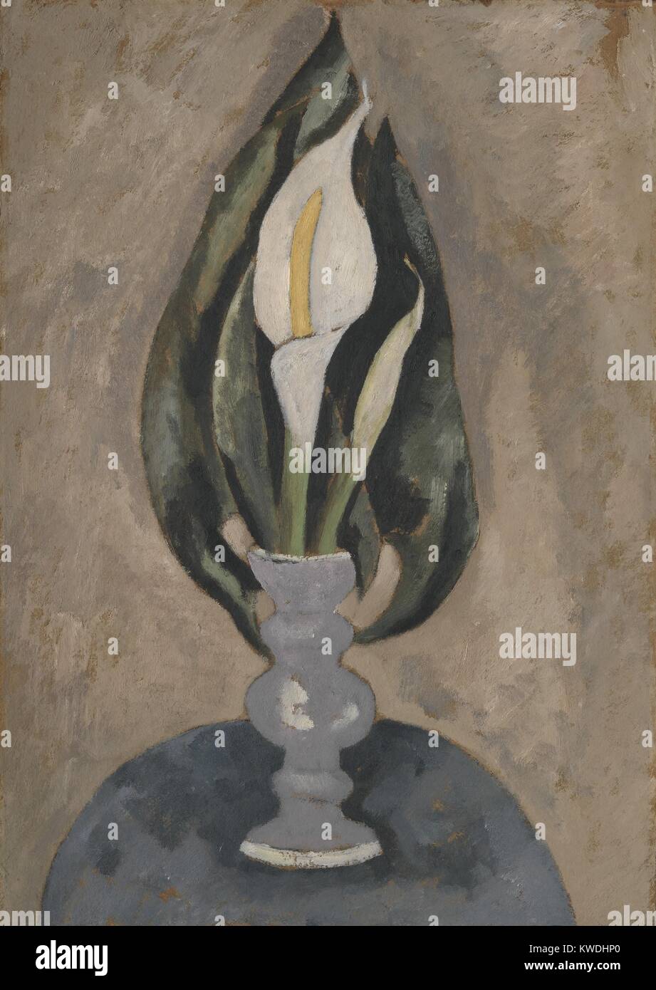 STILL LIFE NO. 16, by Marsden Hartley, 1920, American painting, oil on charcoal on paperboard. Still life painted in a Hartleys personal synthesis of Cubism and German Expressionism (BSLOC 2017 7 108) Stock Photo