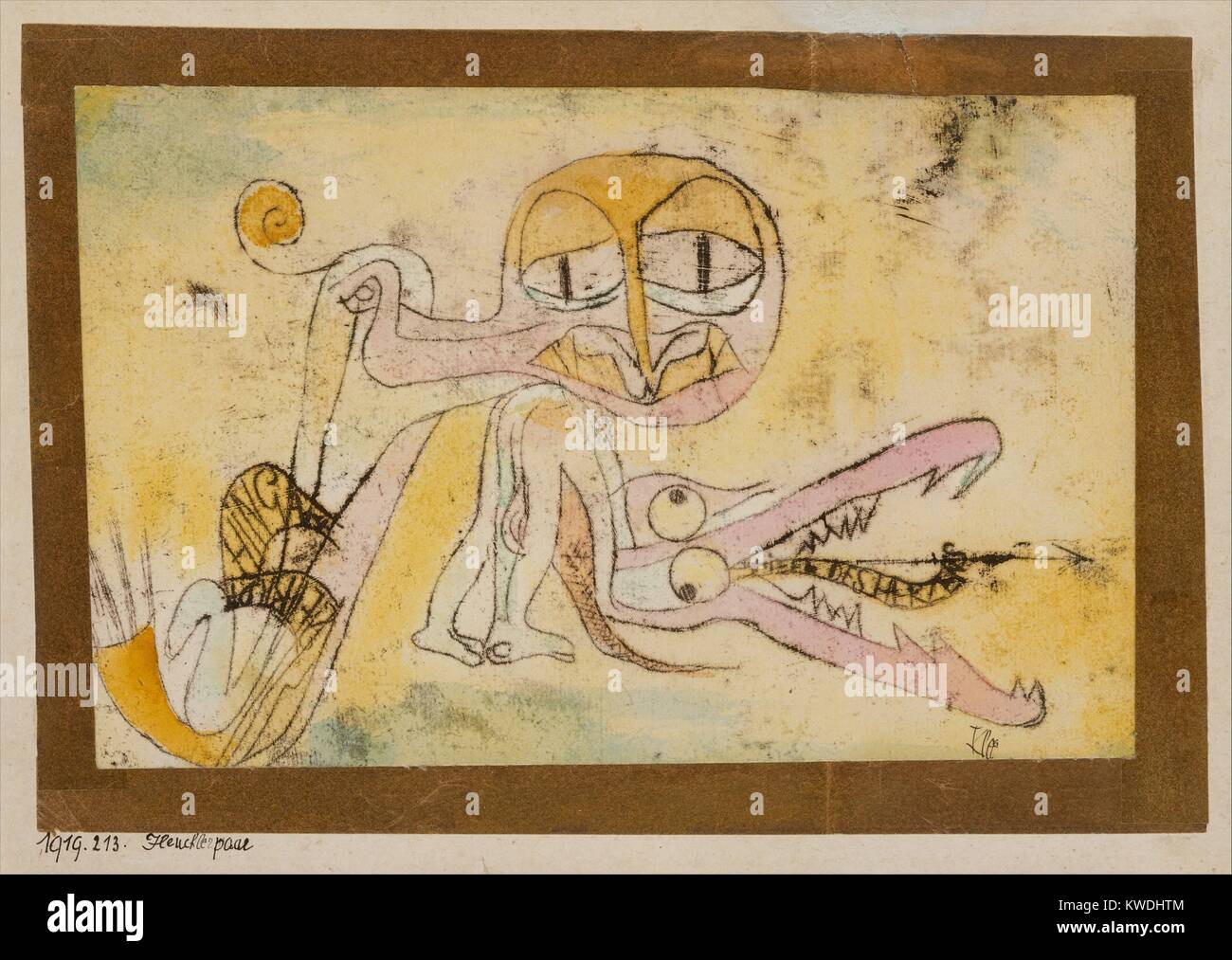 THE HYPOCRITES, by Paul Klee, 1919, Swiss drawing, watercolor and ink on paper. Line drawing of grotesque and distorted humanoid figures (BSLOC 2017 7 34) Stock Photo