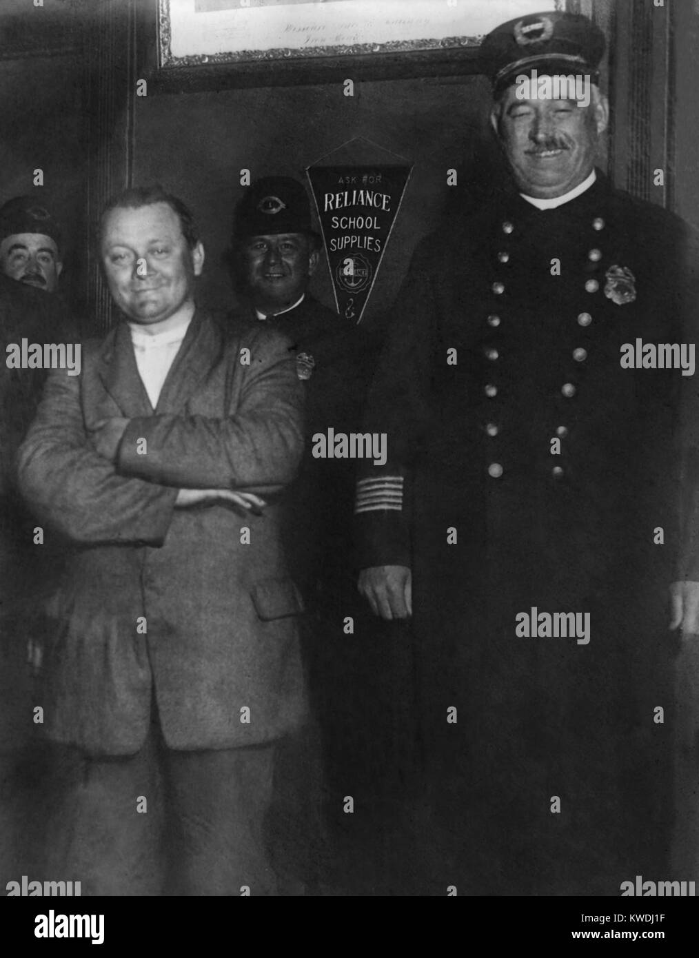 John Schrank, 36 year old German American who shot Theodore Roosevelt on Oct. 14, 1912. Photo taken while he was in police custody in Milwaukee, Wisconsin (BSLOC 2017 8 52) Stock Photo