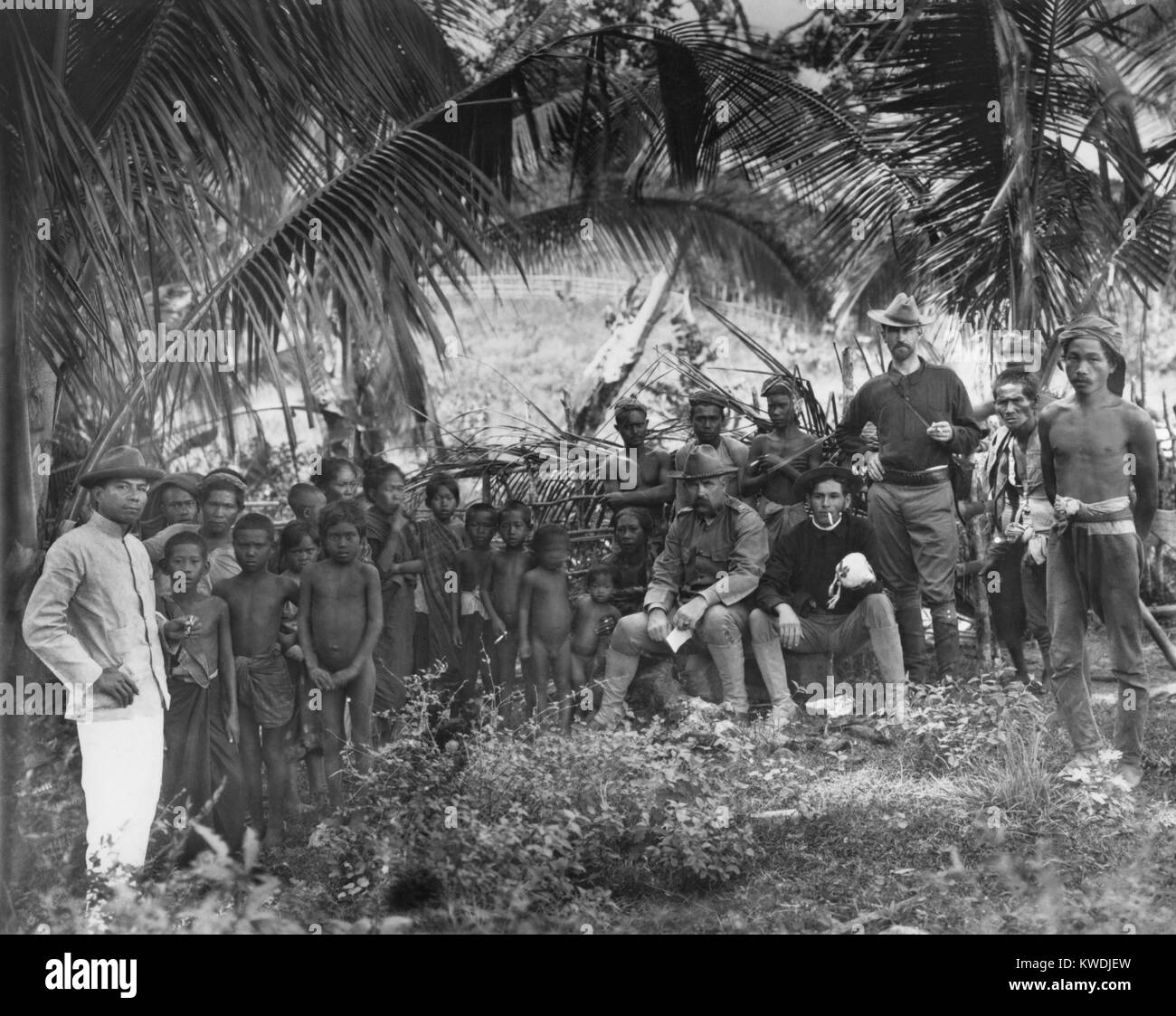 Moros, Muslim people of the southern Philippines, resisted the benign assimilation sought by their new American colonizers in 1900-1913. US militarys decade long effort to change their culture to fit Western norms resulted in a the Moro Rebellion (BSLOC 2017 10 95) Stock Photo