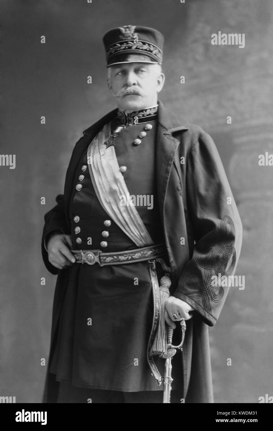 Gen. Nelson Miles, had Presidential ambitions after his victories in the Spanish-American War. He established his military reputation in the US Civil War and the Indian War. He was the commanding General over the Massacre of Wounded Knee on Dec. 29, 1890 (BSLOC 2017 10 42) Stock Photo