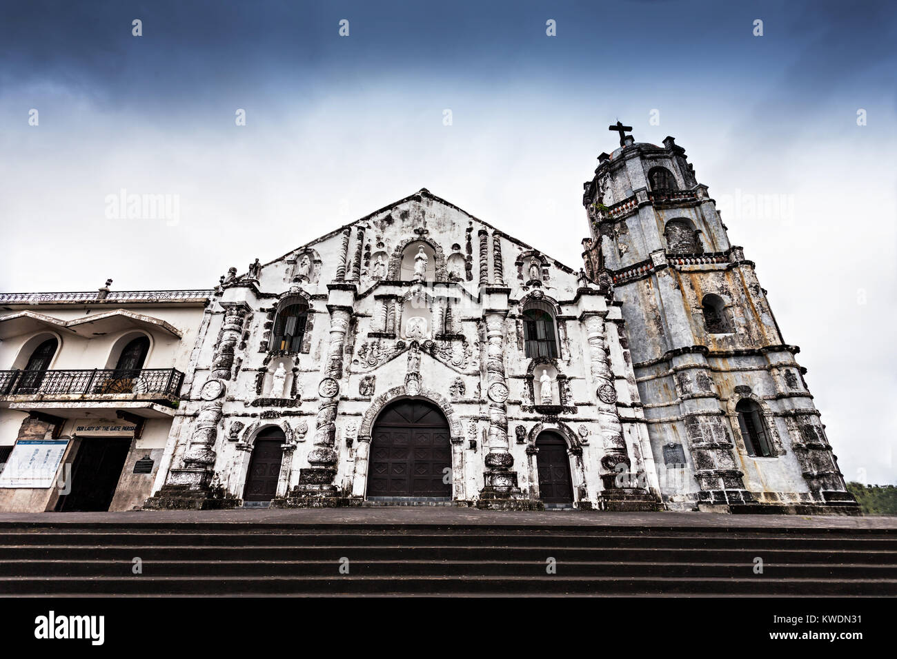 Our Lady of the Gate Parish (Daraga church)  in Legazpi, Philippines Stock Photo