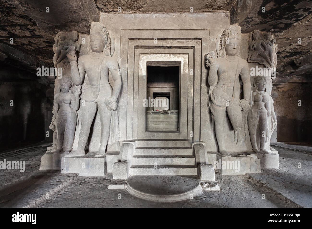 Ellora Caves Near Aurangabad, Maharashtra State In India Stock Photo ...