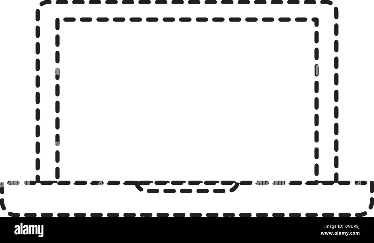 laptop computer icon in monochrome dotted silhouette Stock Vector Image ...