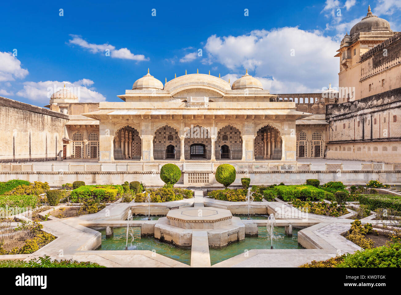 Amer Fort outside Jaipur in Rajasthan is one of the major tourist attractions in India Stock Photo