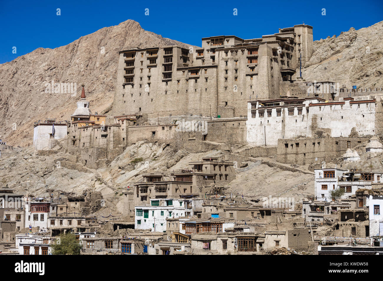 Landmarks in the center of Leh, Ladakh, India. Stock Photo