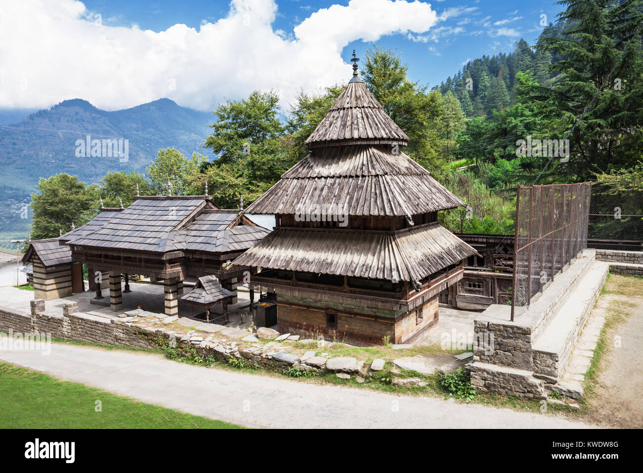 Tripura Sundari Temple in Naggar, Himachal Pradesh, India Stock Photo