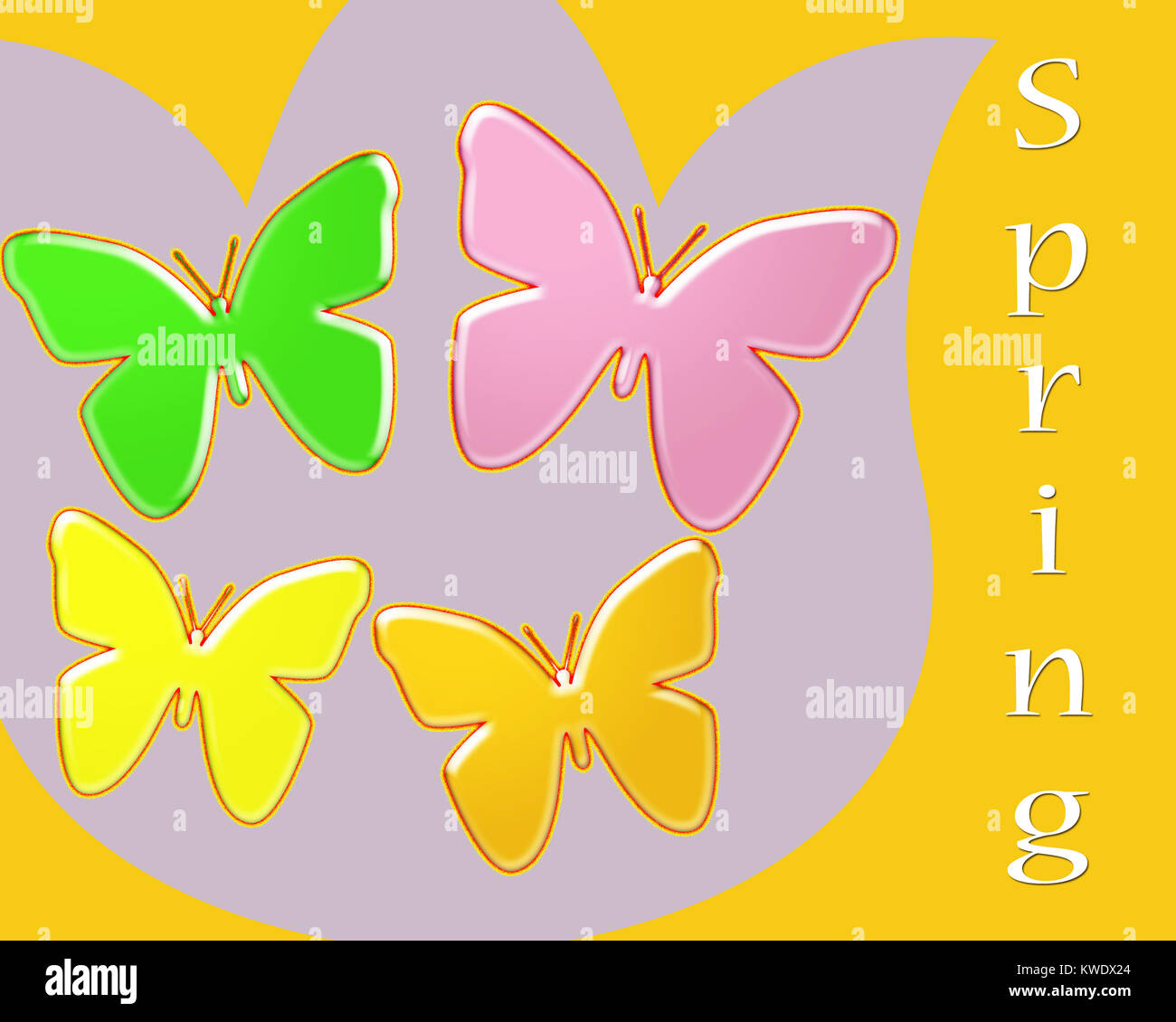 Spring Abstract Of Brightly Colored Butterflies On A Tulip Background spring-abstract-of-brightly-colored-butterflies-on-a-tulip-background