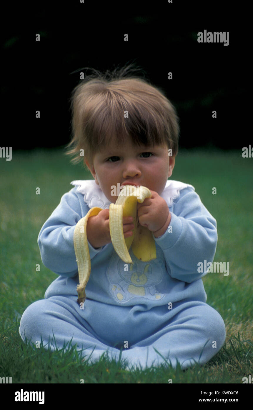 Banana children eating hires stock photography and images Alamy