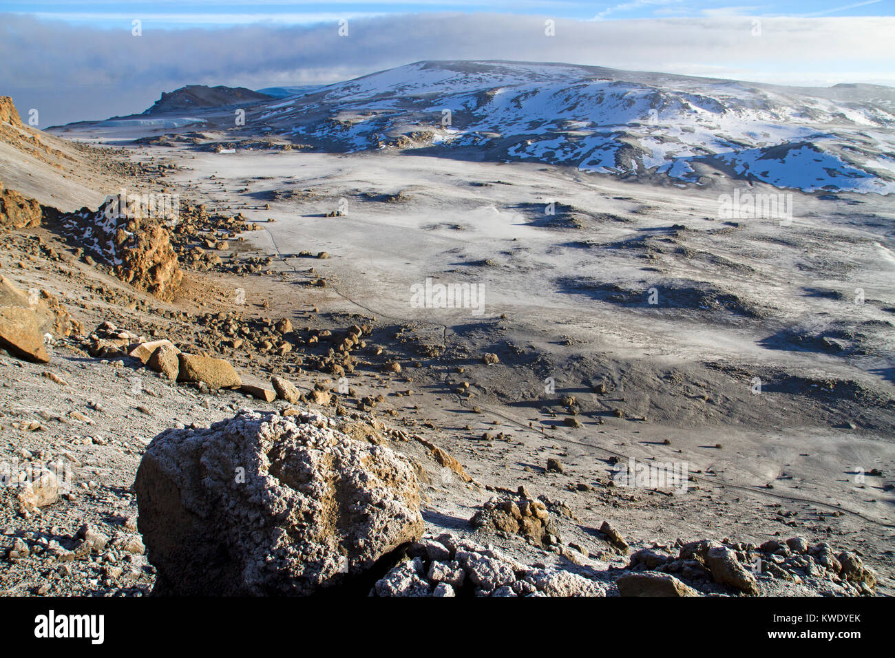 The crater on the summit of Mt Kilimanjaro Stock Photo