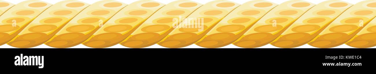 Section of rope line on white background Stock Vector