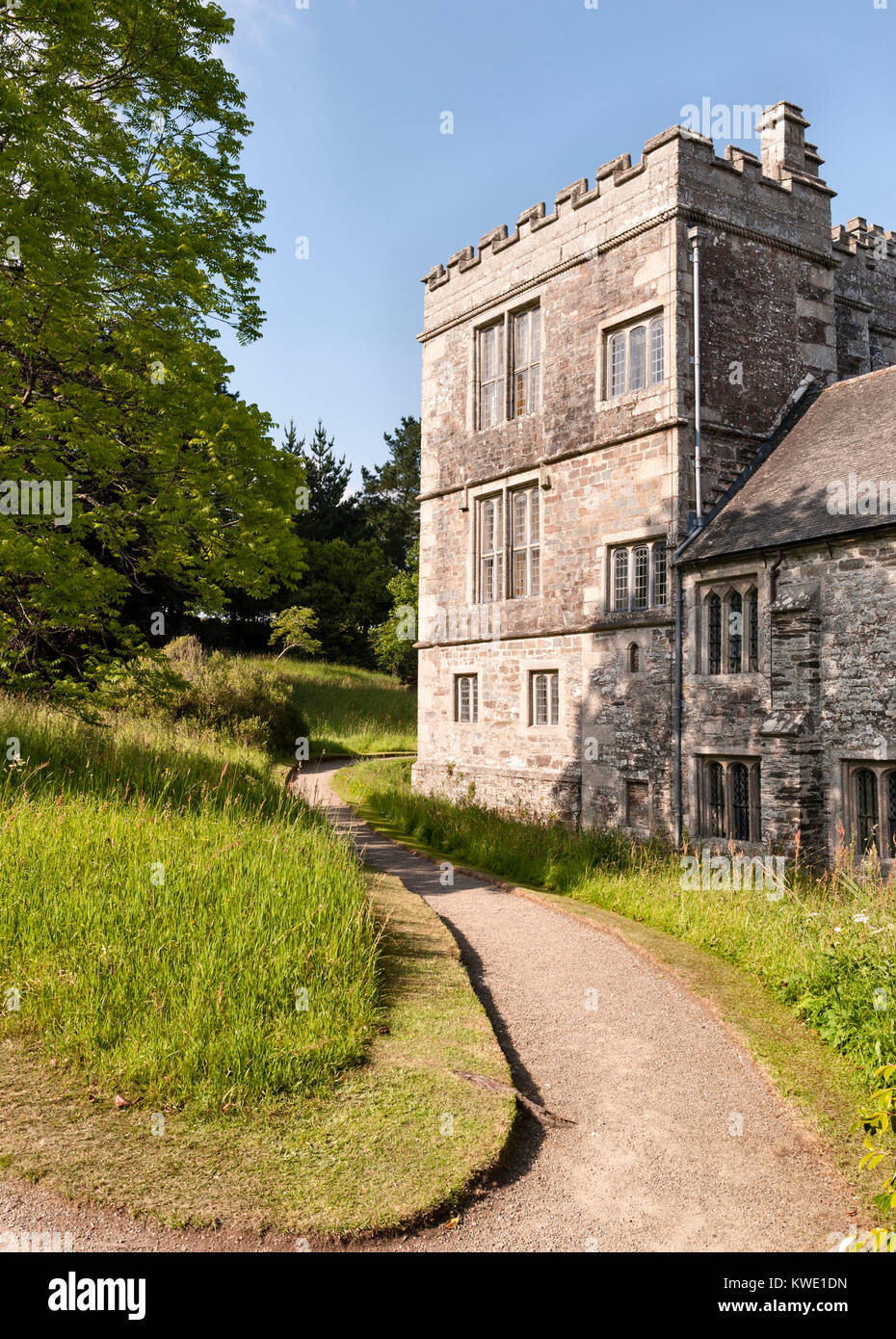 Cotehele, Saltash, Cornwall, UK. A largely unaltered Tudor house dating originally from 1300, with fine gardens Stock Photo