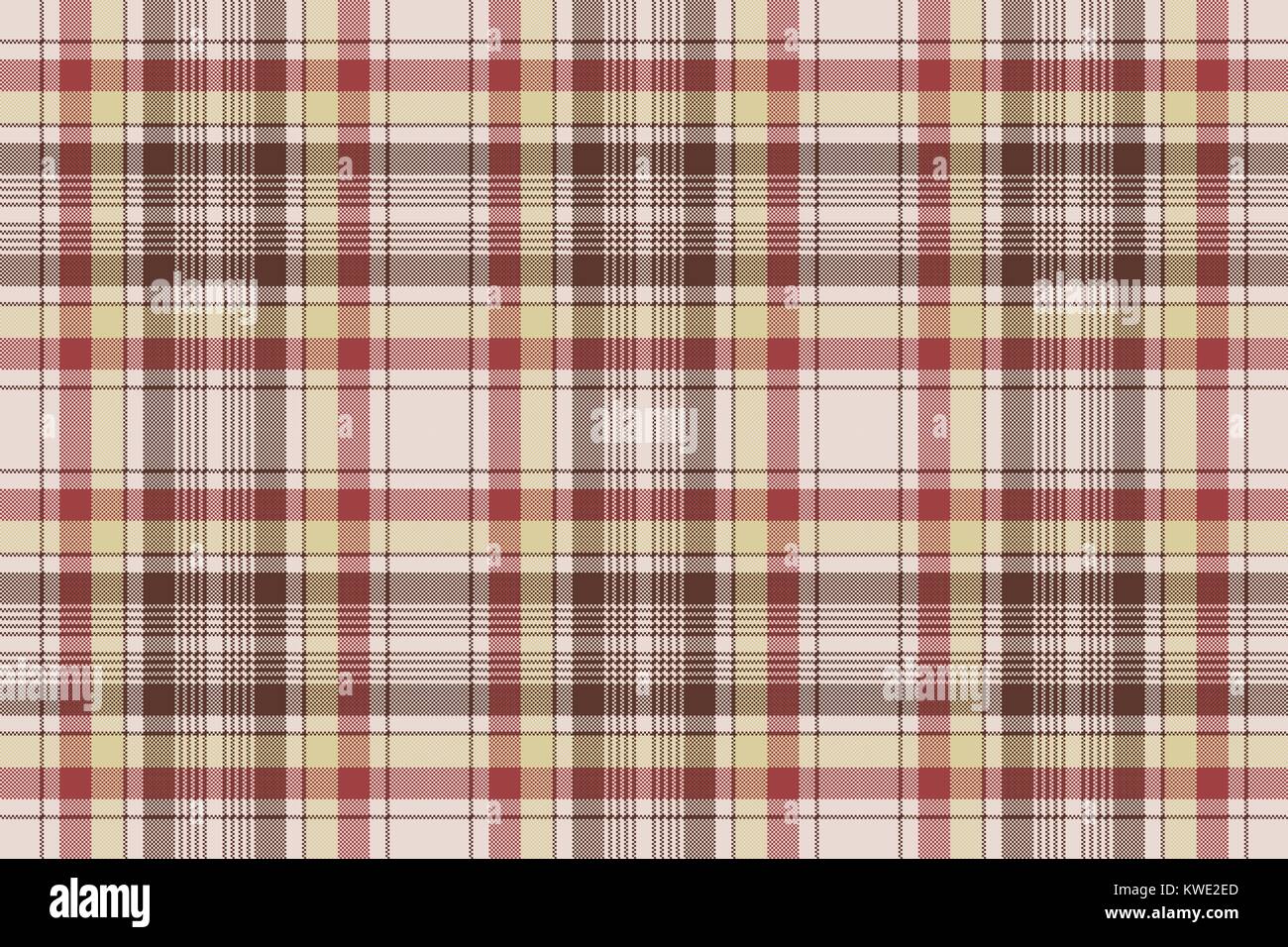 Brown plaid pixel fabric texture seamless pattern. Vector illustration ...
