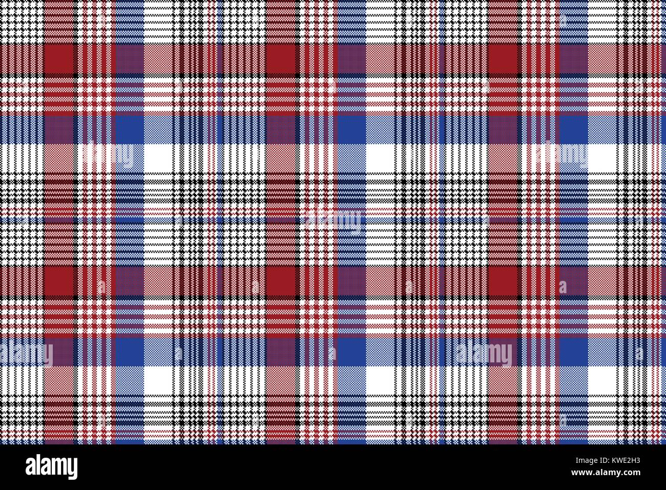 Pixel plaid fabric seamless check pattern. Flat design. Vector ...