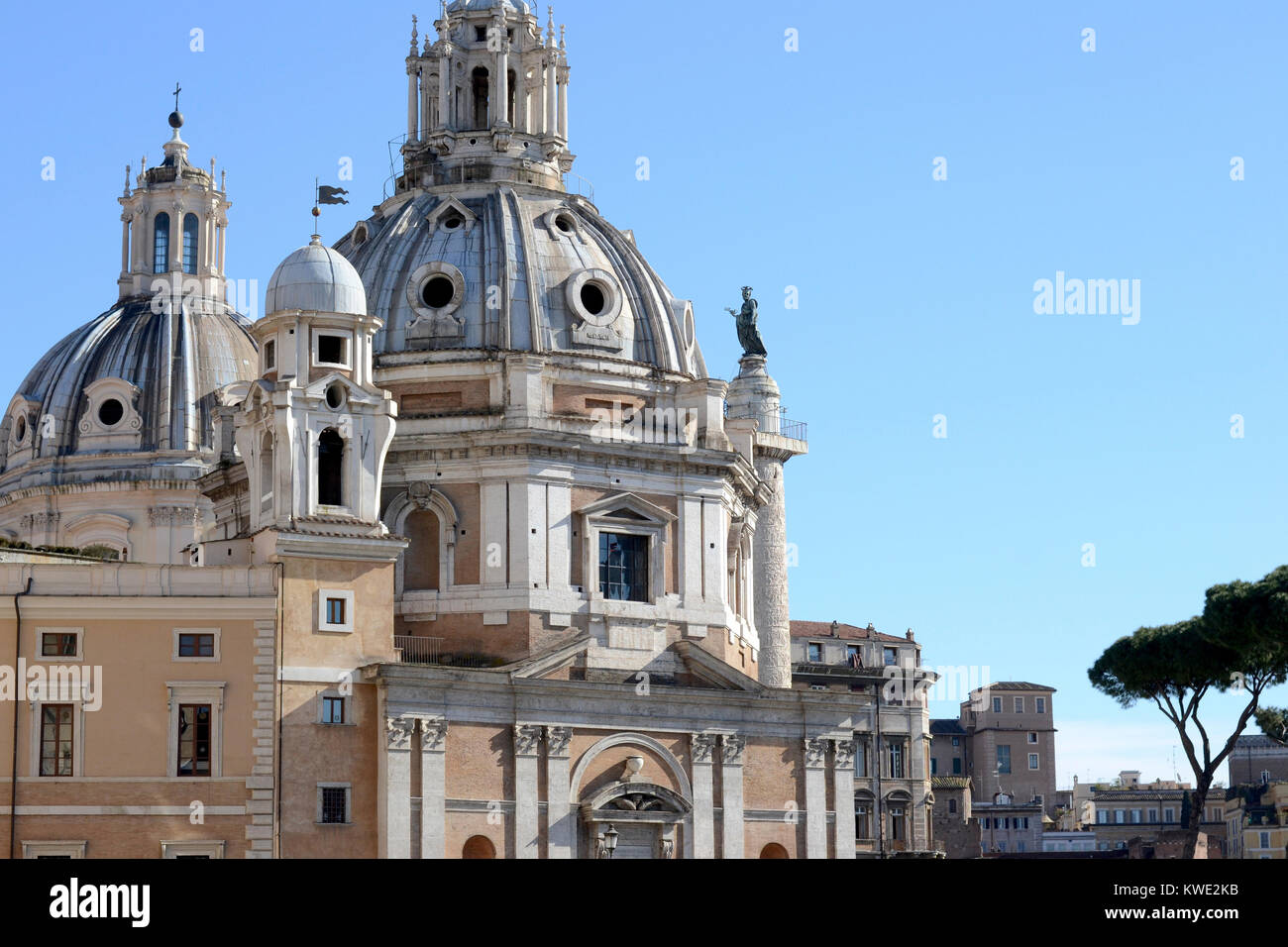 Low angle view of Palazzo Venezia against clear sky Stock Photo