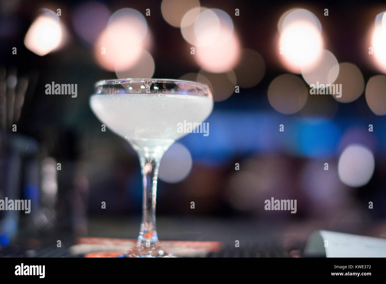 Closeup of cocktail served at bar counter Stock Photo Alamy