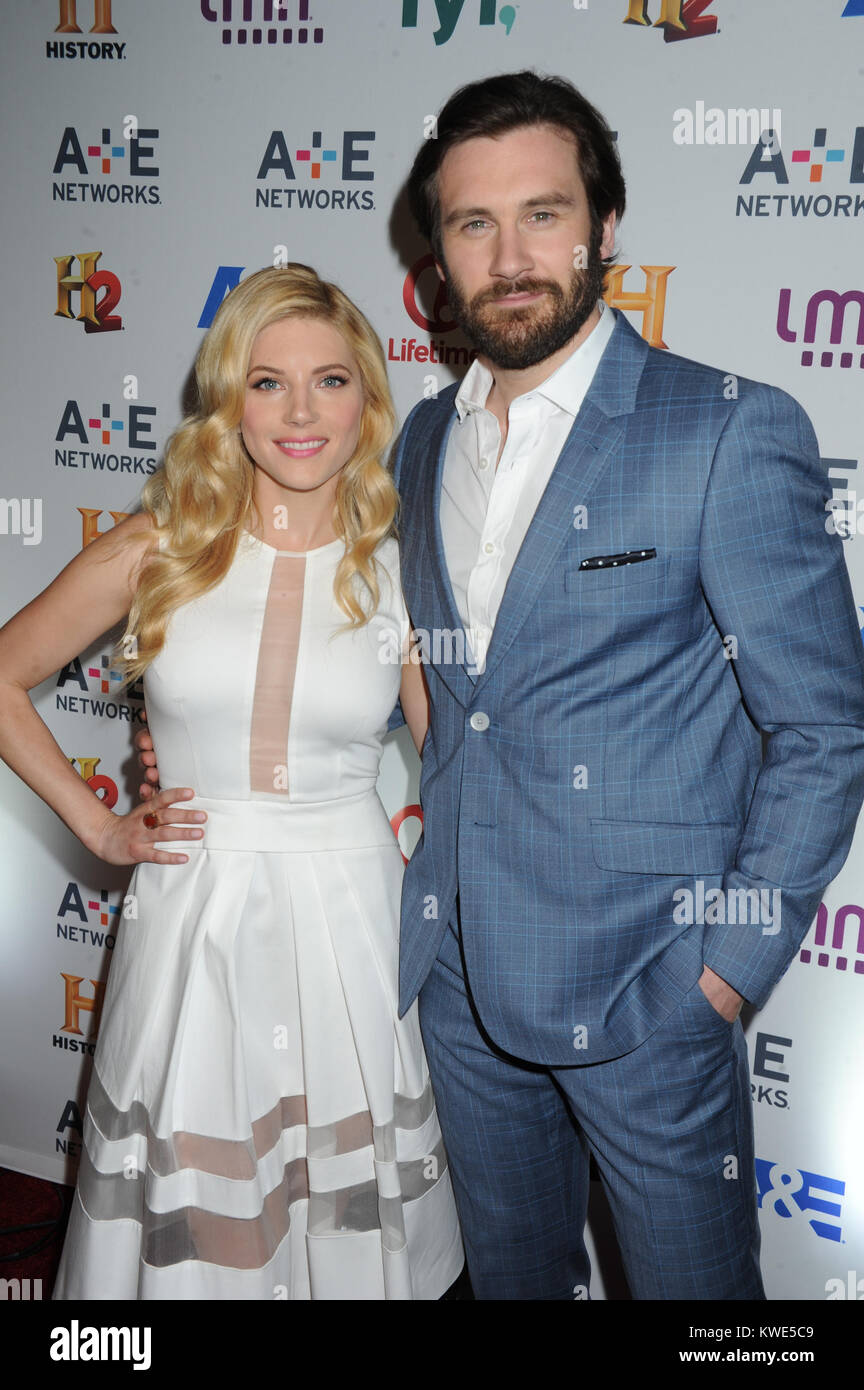 NEW YORK, NY - MAY 08: Clive Standen Katheryn Winnick attends the 2014 A+E  Networks Upfront at Park Avenue Armory on May 8, 2014 in New York City.  People: Clive Standen Katheryn