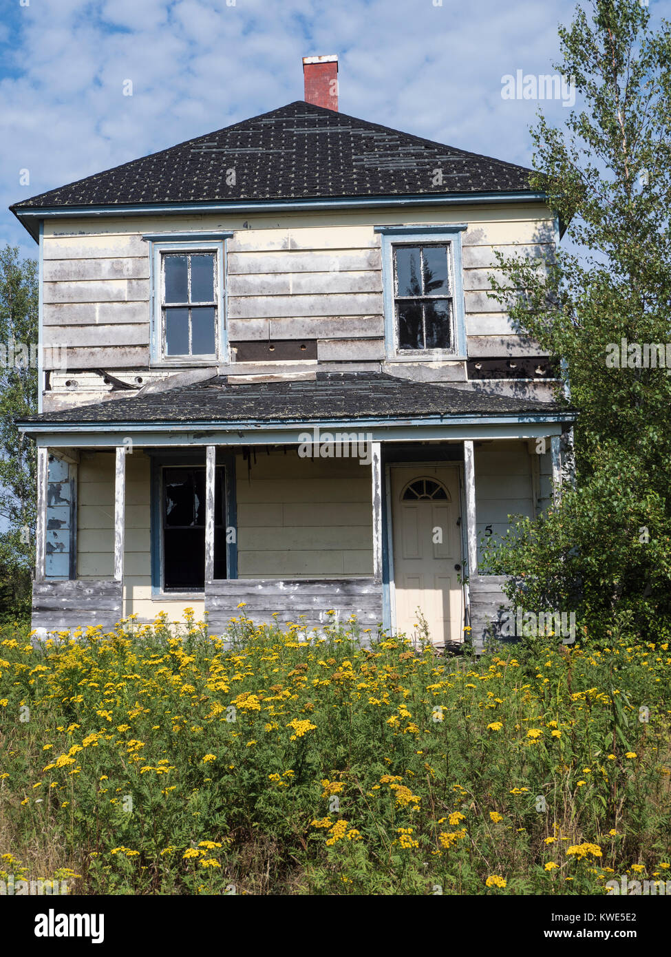 Abandoned home, 5 Black River Road, Black River Bridge, New Brunswick, Canada. Stock Photo