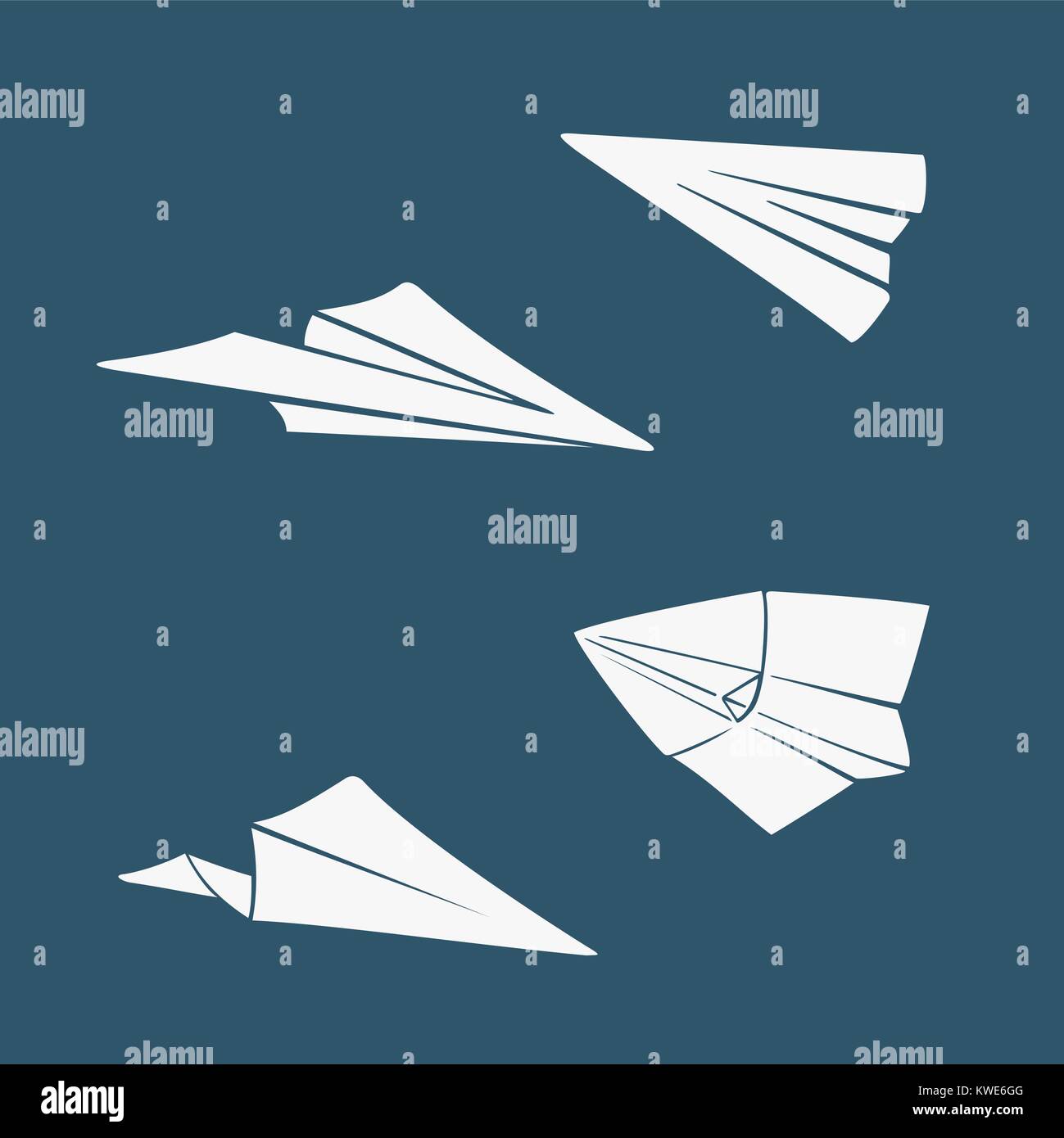 Set of Symbols Paper Airplane Stock Vector