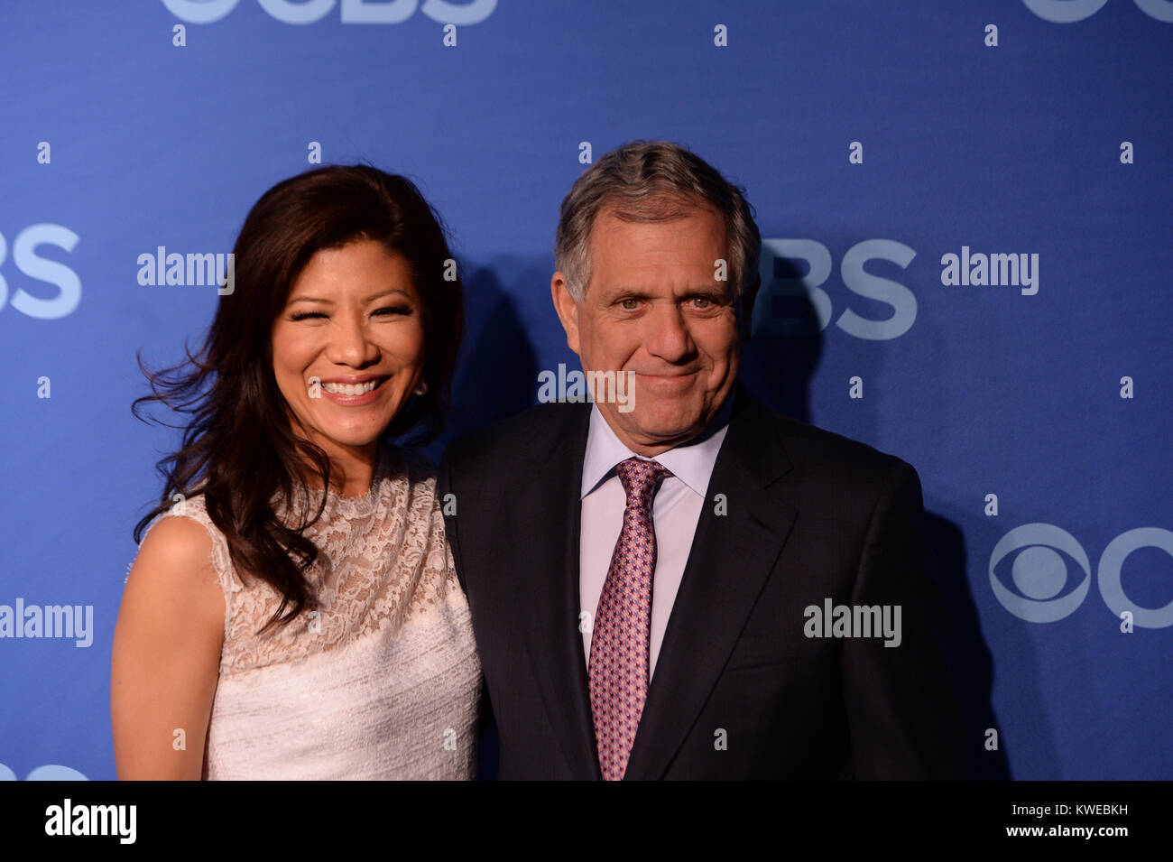 NEW YORK, NY - MAY 15:  Les Moonves Julie Chen attends the 2013 CBS Upfront at The Tent at Lincoln Center on May 15, 2013 in New York City   People:  Les Moonves Julie Chen Stock Photo