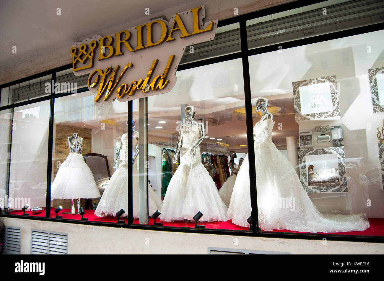 Bridal shop, Luwum Road, Kampala, Uganda Stock Photo