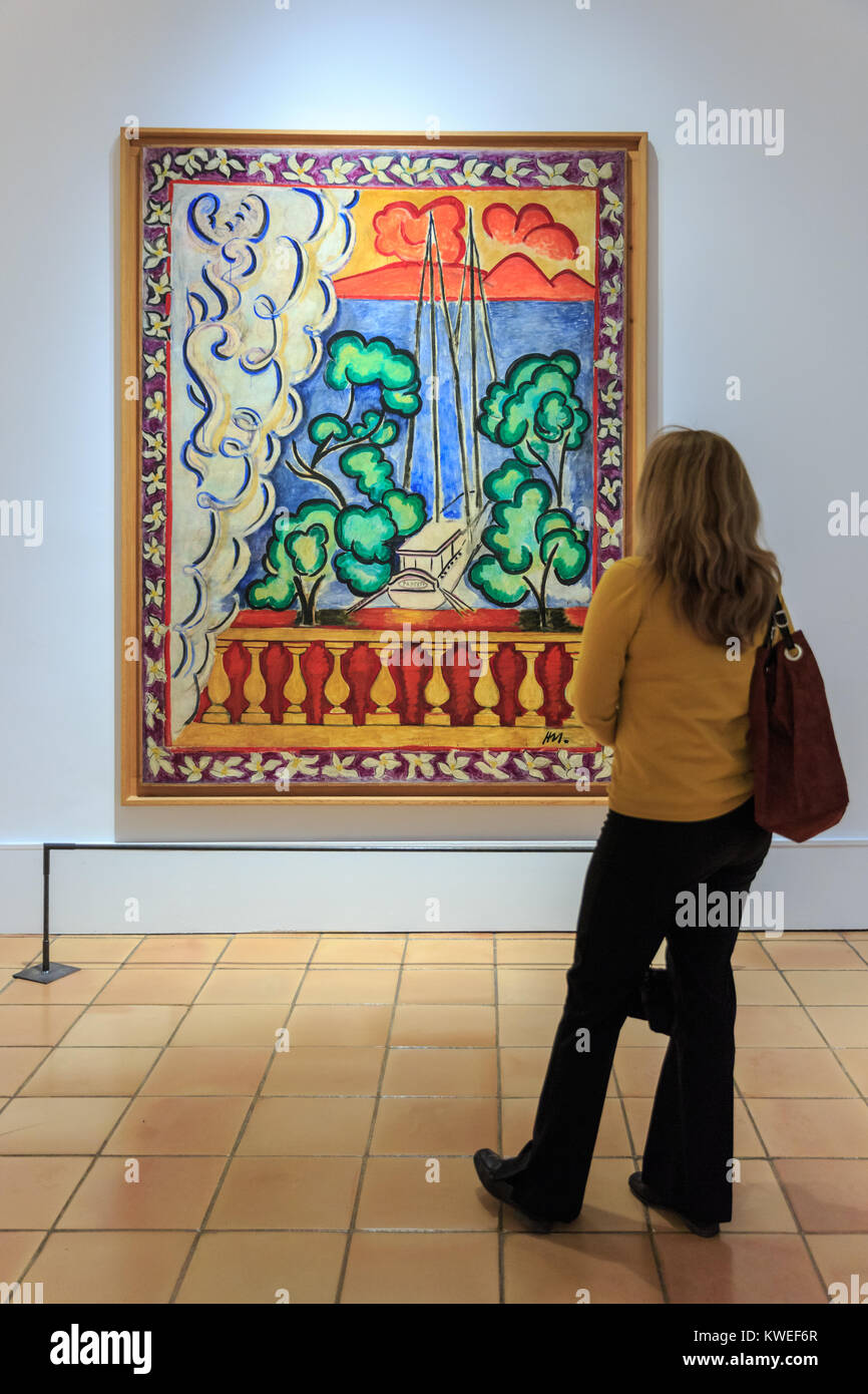Visitor looking at 'Window in Tahiti', 1935, by Henri Matisse, at the Matisse  Museum, Nice, France, editorial only Stock Photo - Alamy