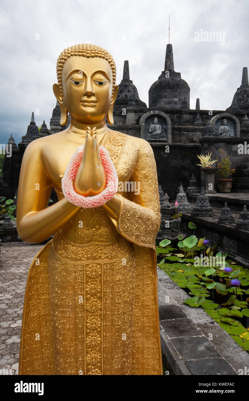 Brahma Vihara Arama, Statue of Buddha at Buddhist Monastery, Banjar, near Lovina. Bali, Indonesia Stock Photo