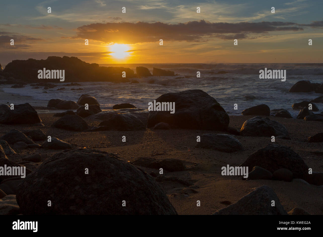 Beautiful sunset in the sea Stock Photo - Alamy