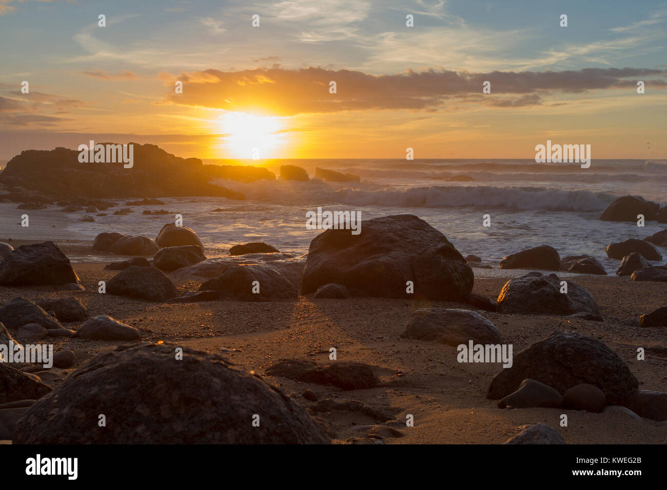 Beautiful sunset in the sea Stock Photo - Alamy