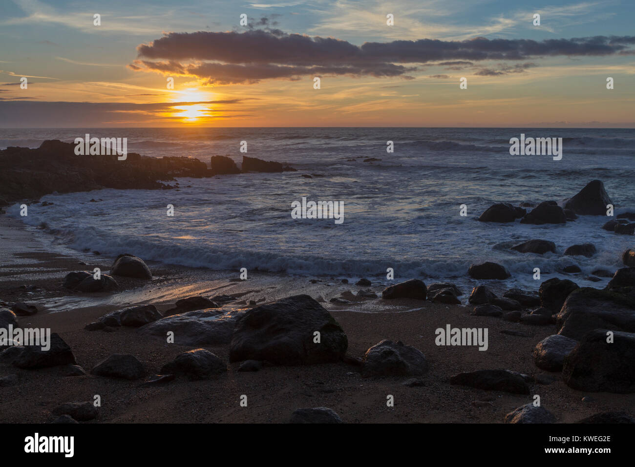 Beautiful sunset in the sea Stock Photo - Alamy