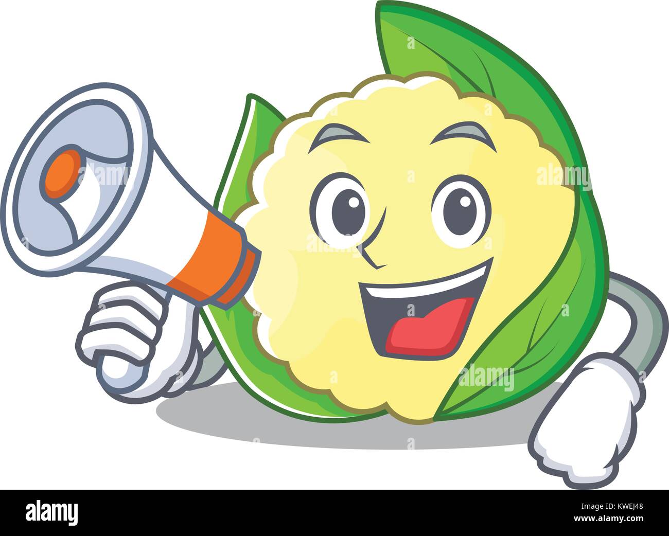 With megaphone cauliflower character cartoon style Stock Vector Image ...