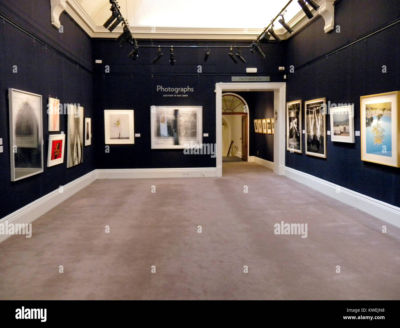 Art pieces displayed before auction at Sotheby's headquarters in London Mayfair area Stock Photo