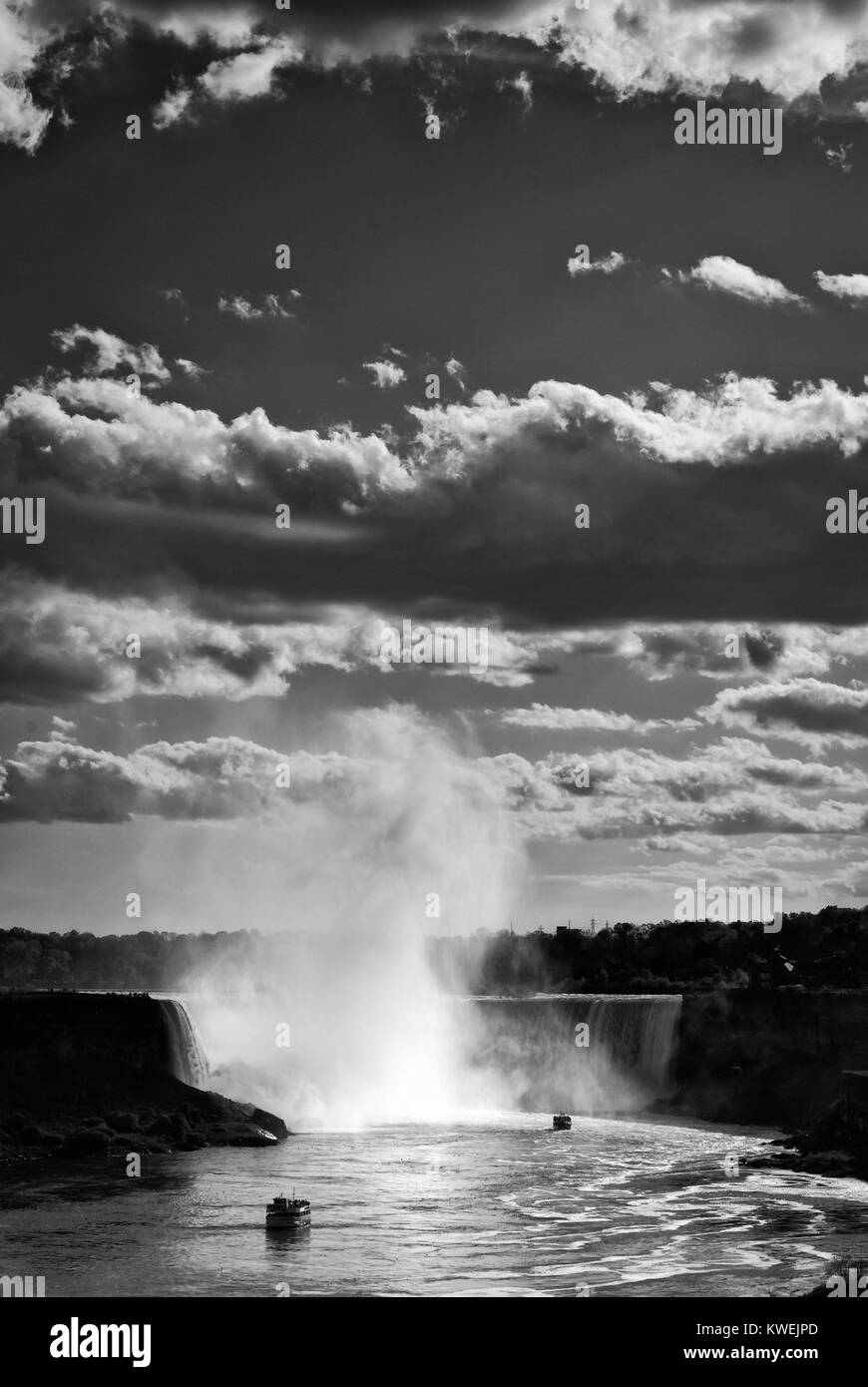 American falls and horseshoe falls Black and White Stock Photos