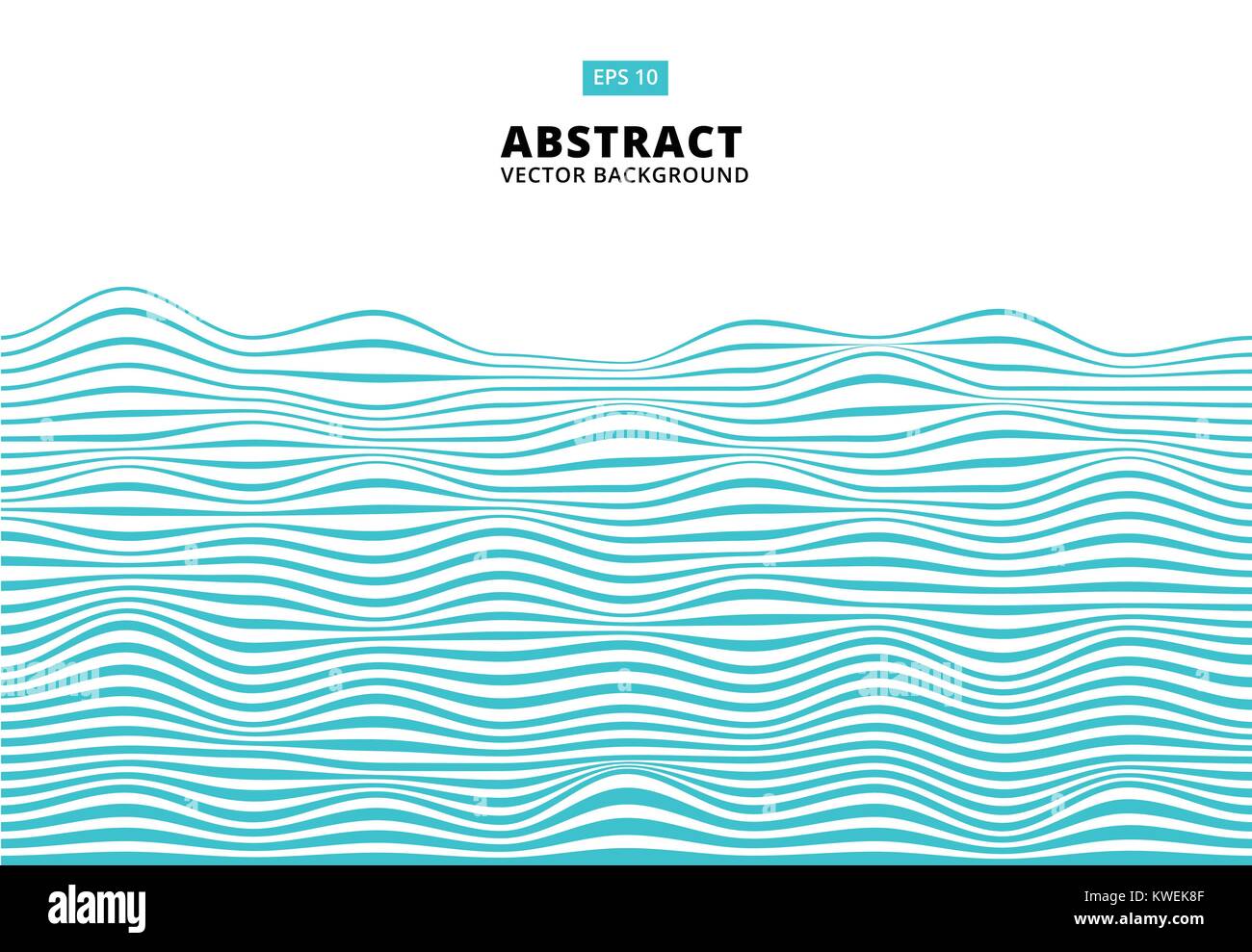 Abstract blue lines wave, Wavy stripes pattern, Rough surface, Vector ...