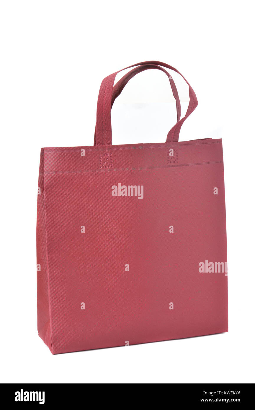 red cloth bag on white background Stock Photo Alamy