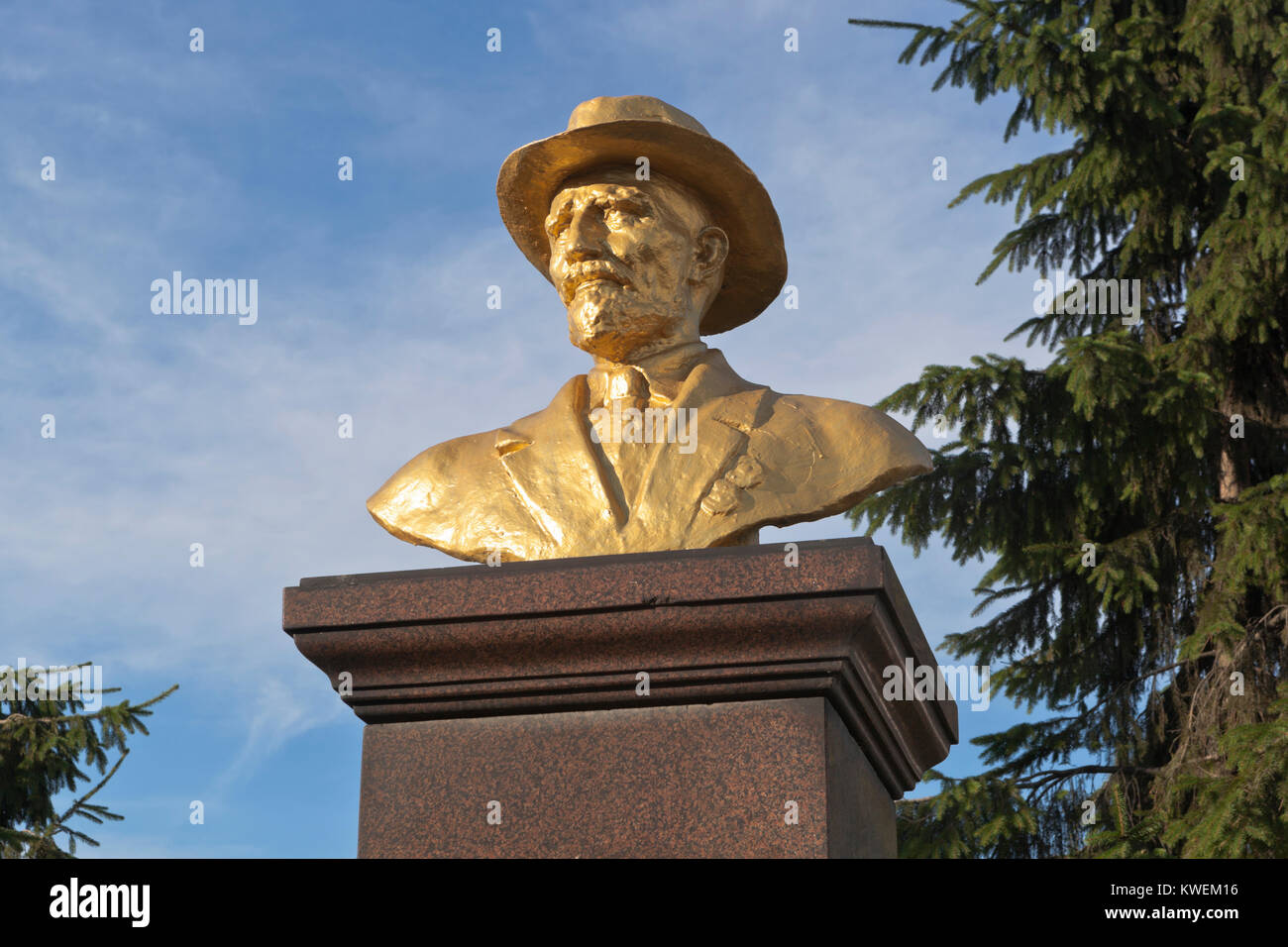 Michurinsk, Tambov region, Russia - July 24, 2017: Bust to Ivan Vladimirovich Michurin in the city of Michurinsk, Tambov region Stock Photo
