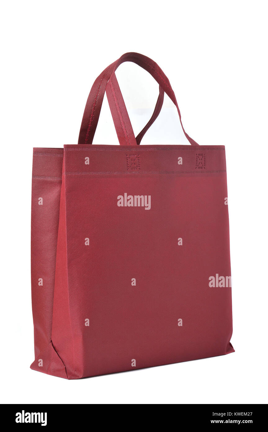 red cloth bag on white background Stock Photo Alamy