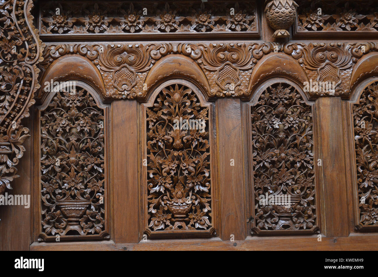 traditional Jepara carving ornaments on the wood Stock Photo Alamy