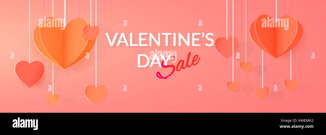 St. Valentine's day sale banner design template Stock Vector Image ...