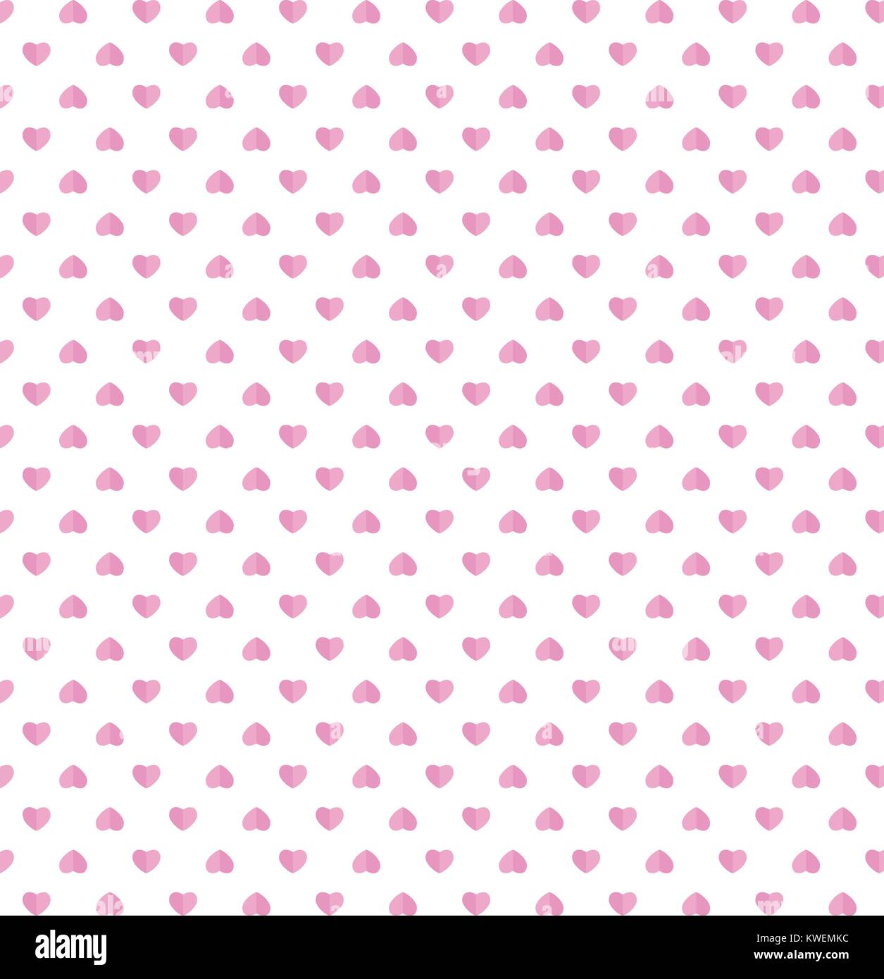 Happy valentines day pink paper cut hearts pattern on white background ...